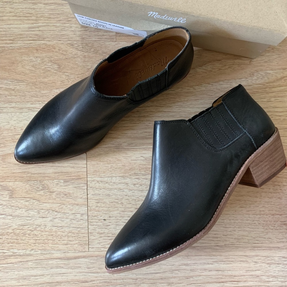 Brand New in Box Madewell Leather Low Chelsea Boots Ankle Boots